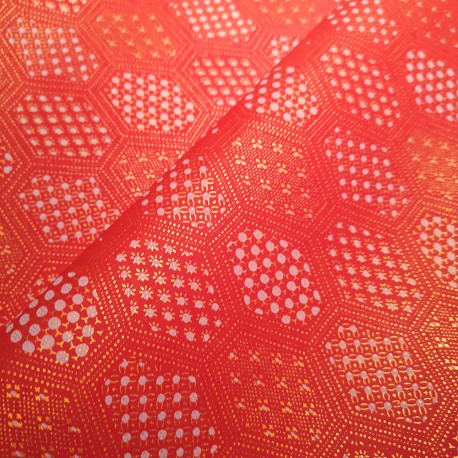 Papier japonais Alvéoles rouge